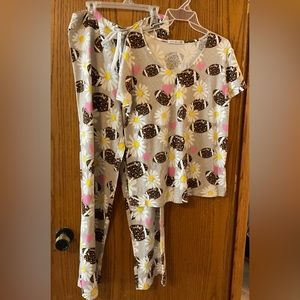 Amanda BLU Football and Daisies Pj set